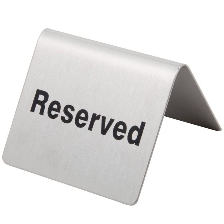 Reserved Table Tent