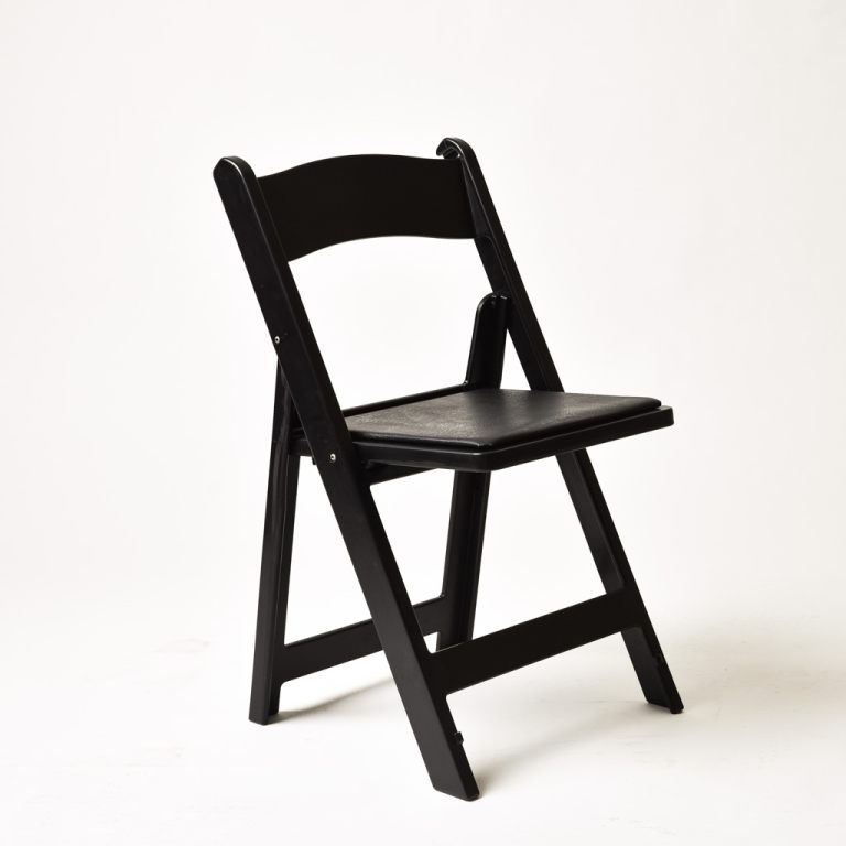 Resin Folded Black Chair with Cushion