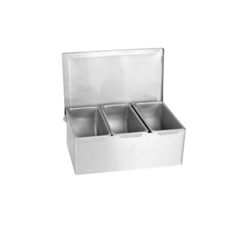 3 Comp. Condiment Dispenser Stainless Steel