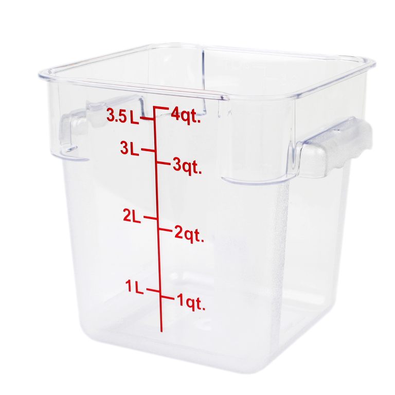 4qt Square Food Storage Container Clear