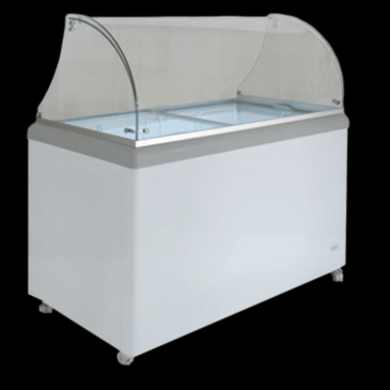 MaxxCold X-Series 12 Ice Cream Dipping Cabinet w_Glass Canopy 20 cu Ft. 12 Exposed Tubed