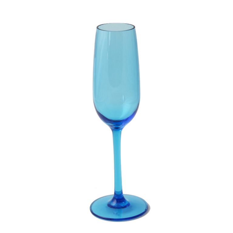 7oz Champagne Glass Polycarbonate (Blue & Clear)