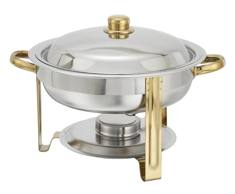 4qt Round Chafer SS Gold Accent