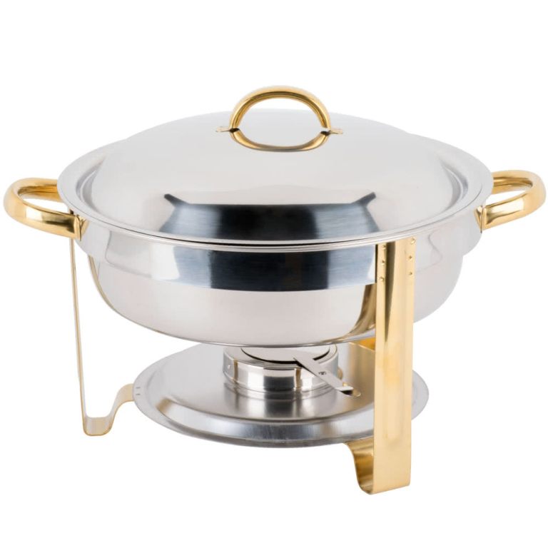 4qt Chafer Round Gold accented